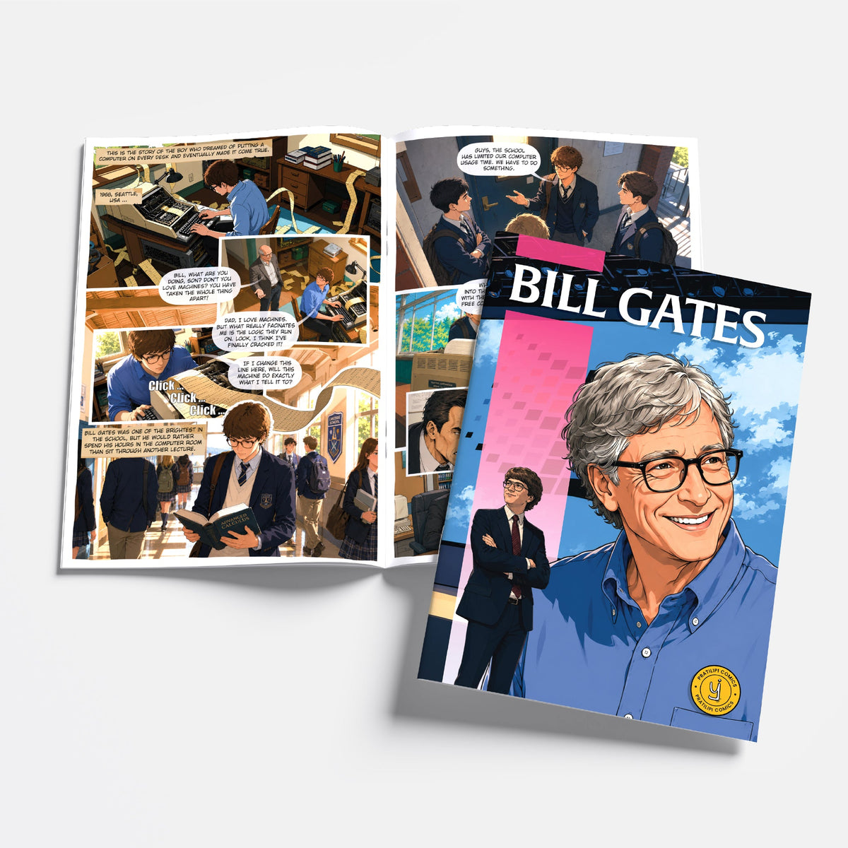 The Success Icons – Kids Business Leaders, Entrepreneur Biographies & Inspirational Comics | 15 Comics Set | English